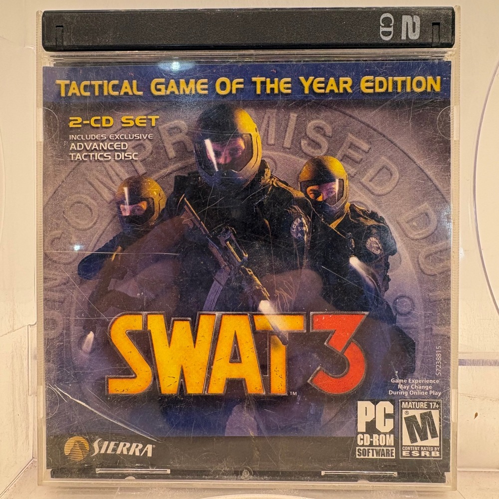 SWAT 3 Tactical Game of the Year Edition PC 2-CD Set Sierra 2001 Vintage Windows